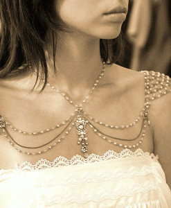 Shoulder Jewelry,Necklace For The Shoulder, mesh pearls - Audrey