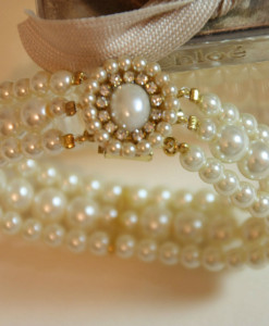 Wedding Pearl Bracelet,Bridal Statement,Swarovski,gold