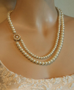 Wedding Vintage,Pearls Necklace,Bridal Victorian pearls- Marie