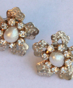 Real Pearls Rhinestone Earrings,Star Silver Earrings,Shinny - Birkin